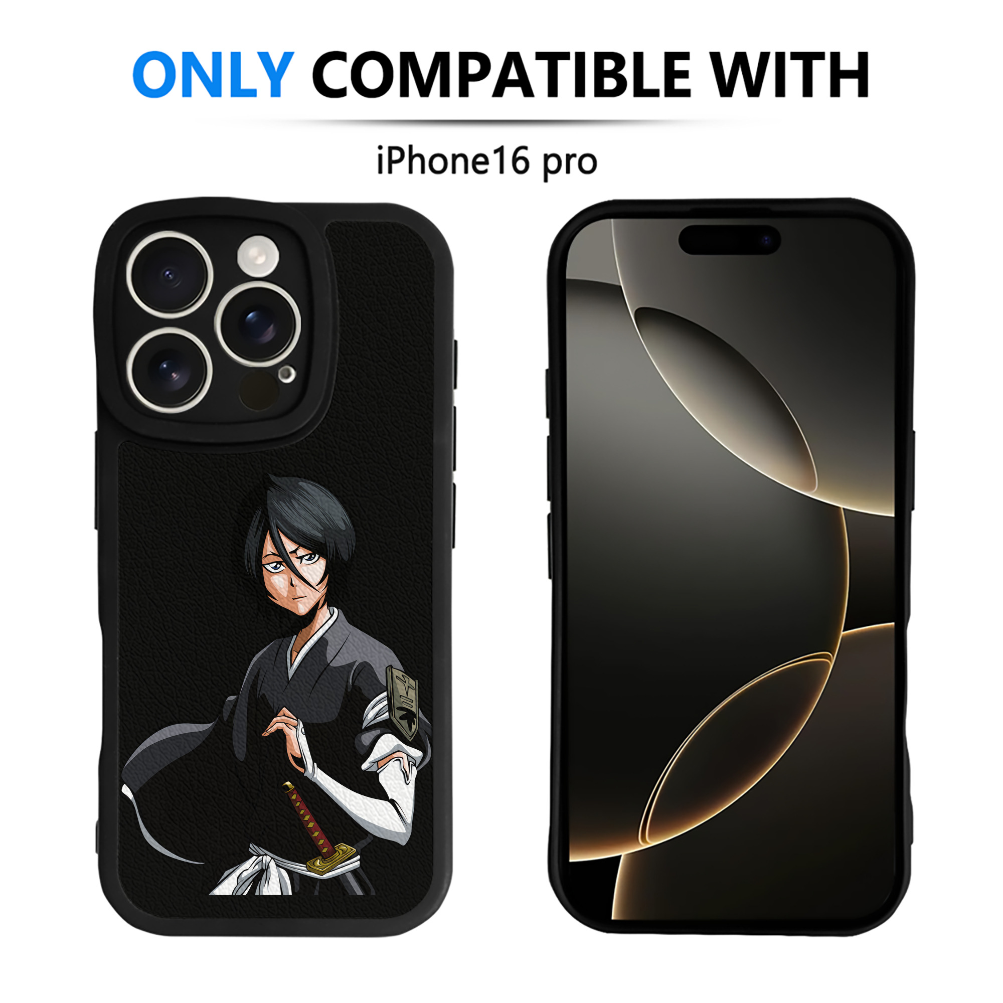 （画像用） ブリーチ 朽木ルキア BLEACH Kuchiki Rukia 【iPhone 16シリーズ対応】シリコンスマホケース（レザー調） 材質：シリコン